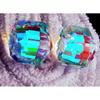 Stunning Mystic Topaz Rainbow Color Natural Cube Cut 200 Ct Pair Gemstone