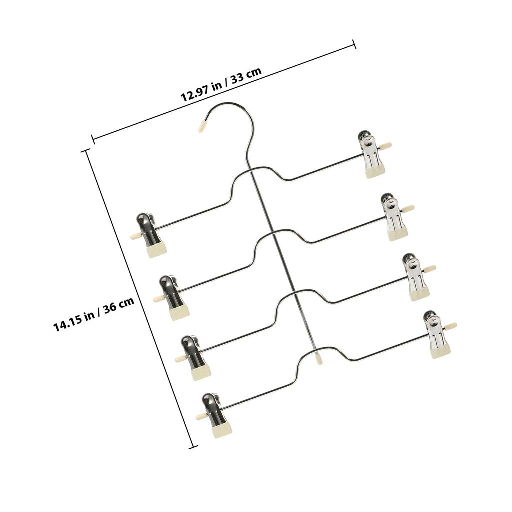 Multi Layers Metal Pants Skirt Hanger Clothes Organizer Space Saving Clips Home Hotel Storage Skirt Hangers with Clips