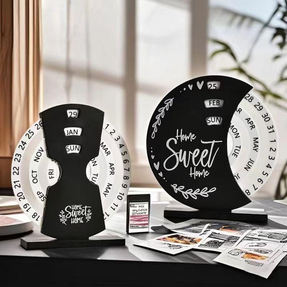 Adjustable Manual Rotating Desk Calendar Eternal Desktop Calendar  Student Dormitory