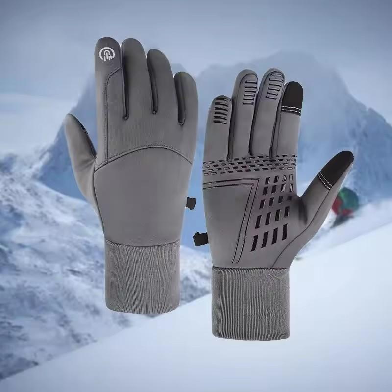 Guantes de otoño e invierno para hombre y mujer, impermeables, resistentes al viento y con pantalla táctil, para deportes al aire libre, cálidos, térmicos, de forro polar, para correr y esquiar.