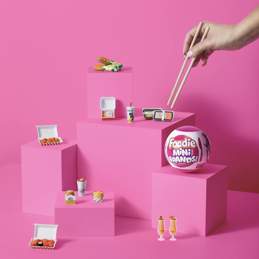 5 Surprise 77319 Foodie Minis (2-Pack) ZURU Mystery Capsule Real Miniature Brands, Collectibles, Fast Food Toys, Shopping Accessories