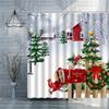 Christmas Shower Curtain Snowmen Bird Rural Wooden Fence Winter Holiday New Year Fabric Bathroom Curtains Farmhouse Decor Set