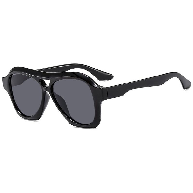 Retro Double Beam Large Frame Sunglasses For Women New Retro Fashion Brand Square Sun Glasses Eyeglasses Men