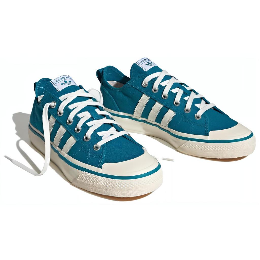 Adidas Originals Nizza Rf 74 Comfortable Simple Non-Slip Durable Low-Top Skate Shoes Unisex Sneakers Green White Blue HQ8566