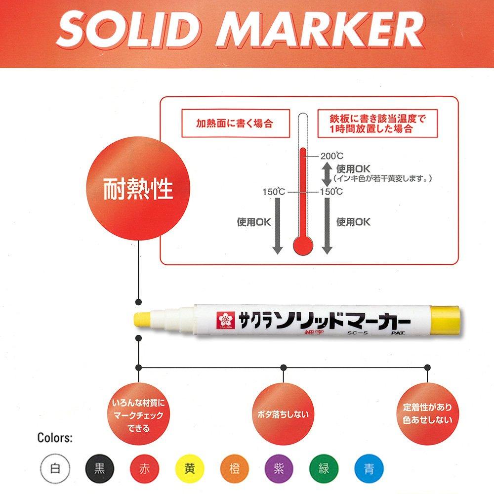 Sakura Crepas Oil Pen Solid Marker Fine Point Black 10 Pieces SC-S#49(10)