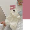 Cartoon Embroidered Socks, Cute Girl Puppy Mid-calf Socks, Autumn Color-blocking Pile Socks, Boneless Socks