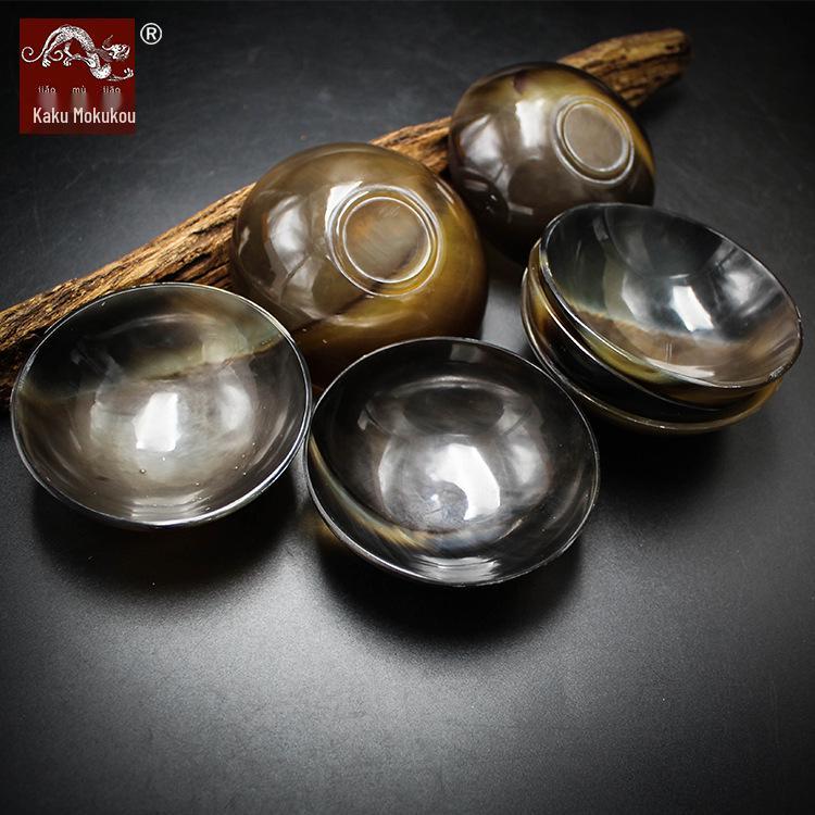 Jiaomu Jiao Ox Horn, Yak Horn Gua Sha Bowl & Plate Set - Small Dipping Sauce Dish