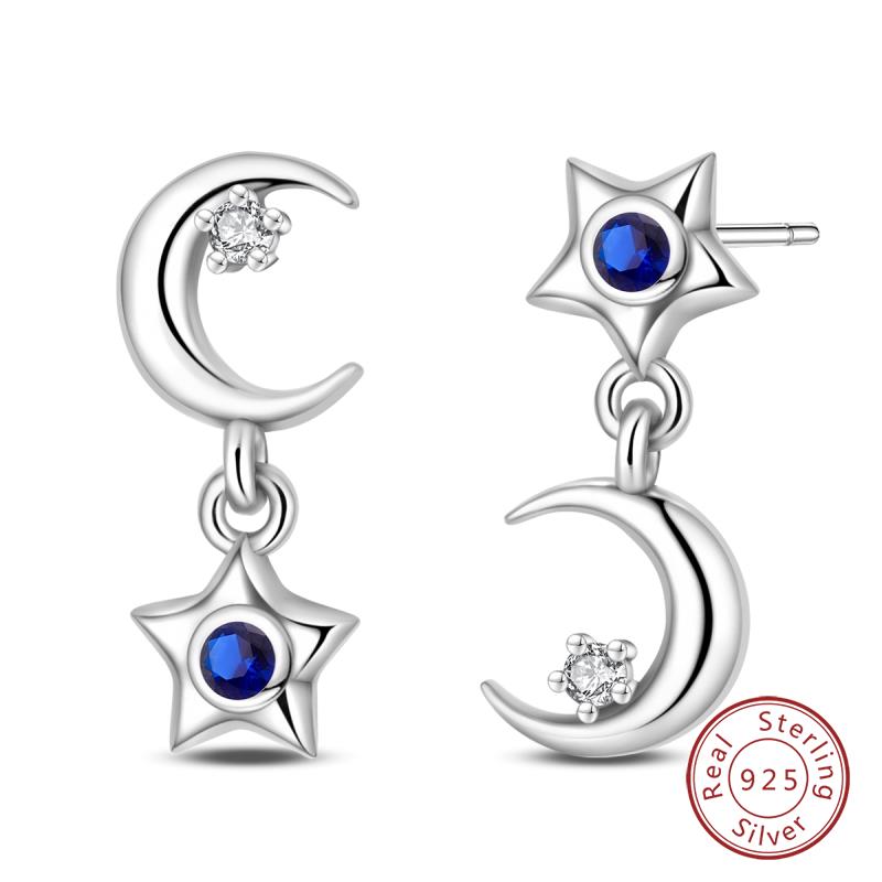 Hot 925 Sterling Silver Earrings Charm Simple Shining Lotus Zircon Wedding Women Jewelry Gift