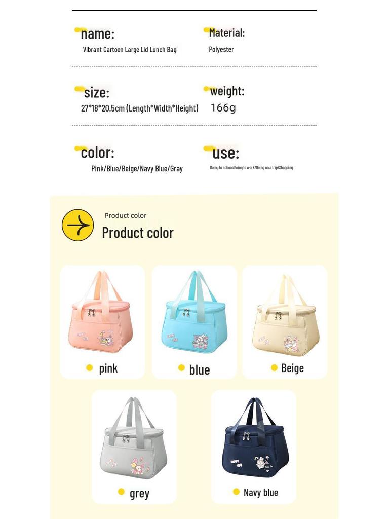 Japanese-Style Insulated Bento Lunch Bag for Kids - Portable Picnic Handheld