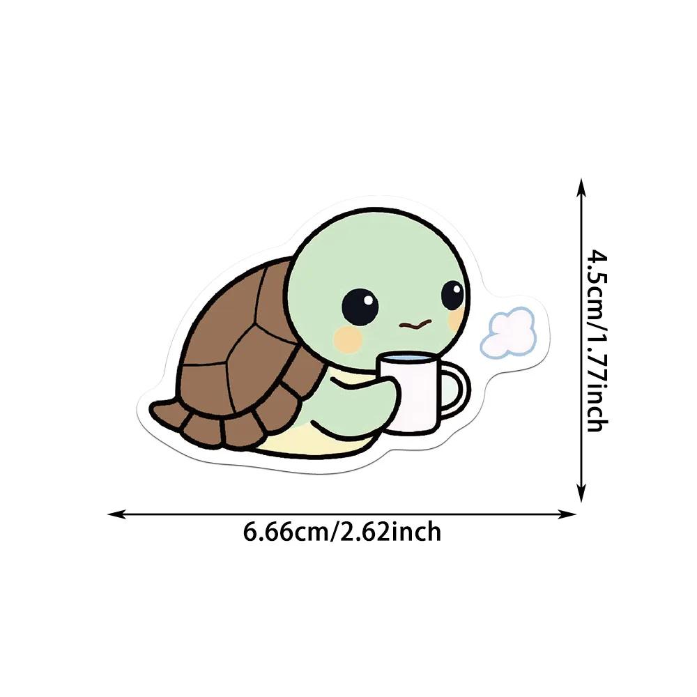 50Pcs Cartoon Green Cute Turtle Sticker Diy Decoration Waterproof Phone Case Notes Skateboard Notebook Graffiti Toys Gifts