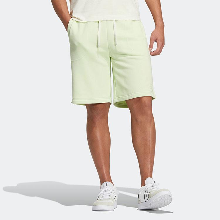 Adidas Neo Solid Color Lace-Up Casual Straight Shorts Unisex Bottoms Light-Green HS6823