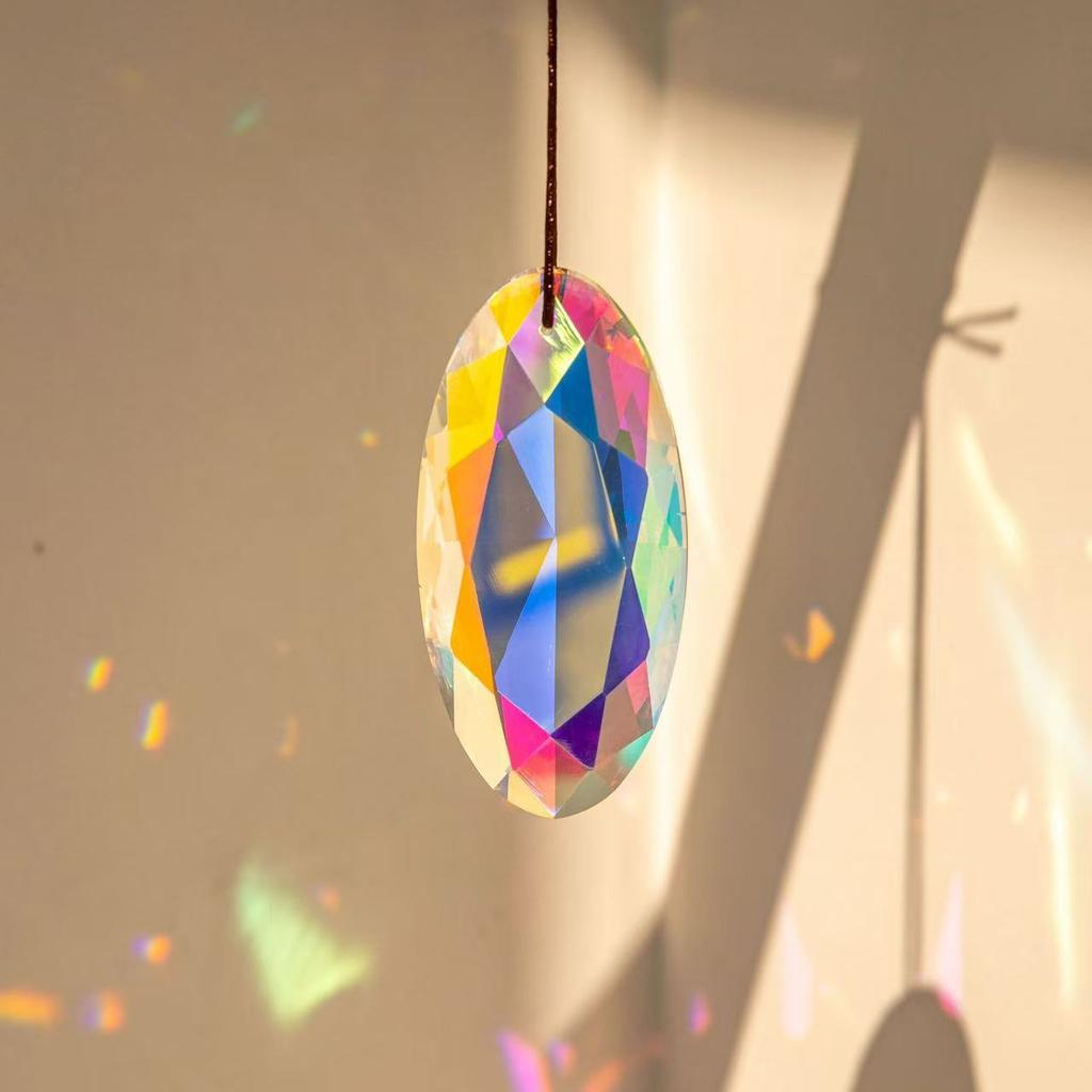 AB Shiny Colorful Crystal Multi-faceted Prism Pendant, Sun Catcher, Light Catcher, Rainbow-making Hanging Decoration