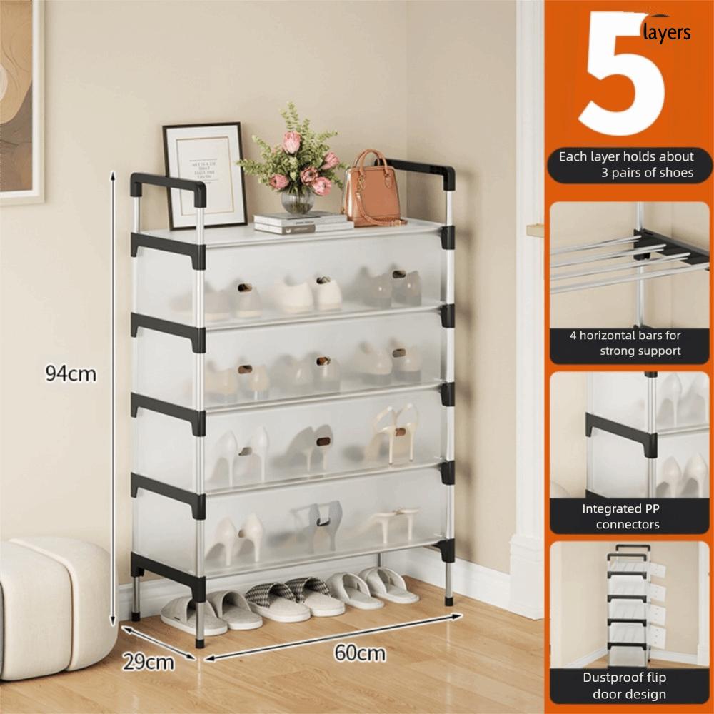Пылезащитный многоярусный стеллаж для обуви Прочный многофункциональный органайзер для хранения обуви Экономия места Полка для хранения