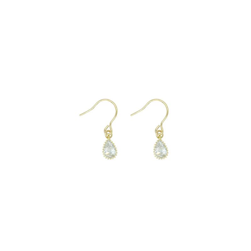 French Zircon Water Drop Earrings: Versatile, Diamond-Studded Ear Cuffs for Women - High-End Minimalist Design Jewelry