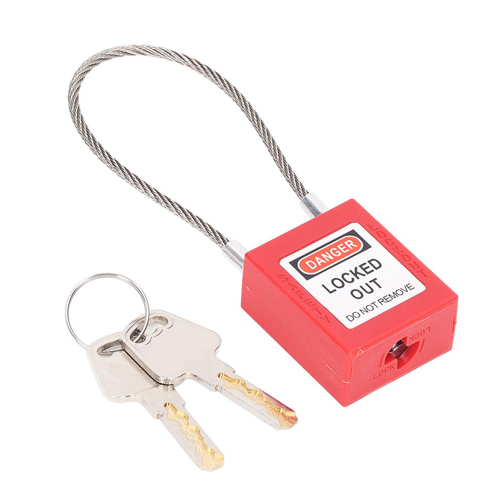 Lockout Tagout Lock Stainless Steel Cable Lock Safety Lockout Padlock with 2 Keys