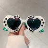 KAMMPT Heart Designer Sunglasses Clear Rhinestone Colorful Women Luxury Brand Beach Sun Glasses Fashion Shades