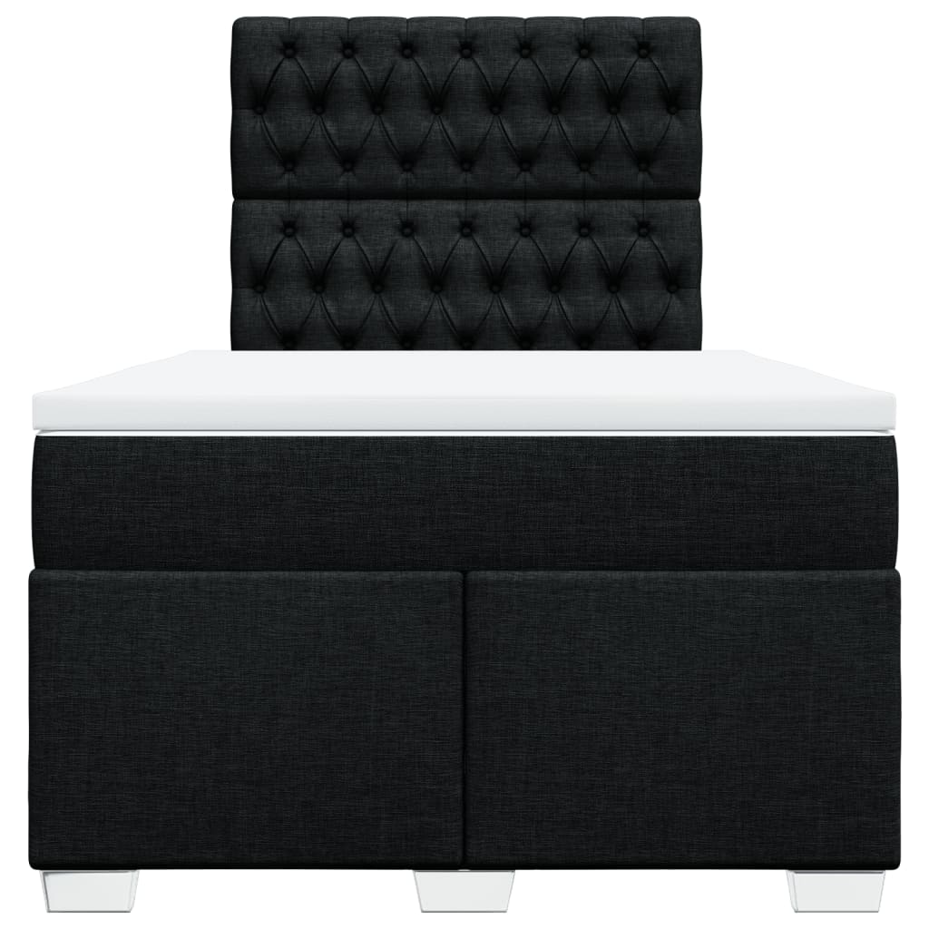 Vidaxl Continental Bed With Mattress, Black, Fabric, 120X200 Cm