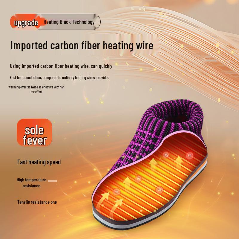 Rechargeable Heated Cotton Shoes for Warmth and Anti-Frostbite - Home & Outdoor Foot Warmer.