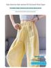 Women's Summer High Waist Yellow Drape Skirt Pants - Korean Style Loose Slimming Wide-Leg Casual Lantern Design.