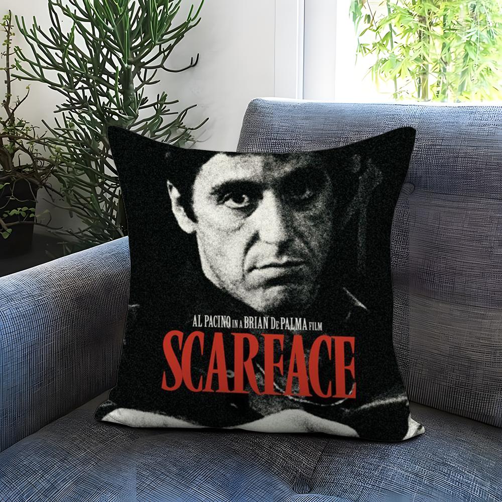 movies S-Scarface Cushion Cover Comfortable Reversible Pillow Cover Ideal for Car Sofa Bedroom & Beyond