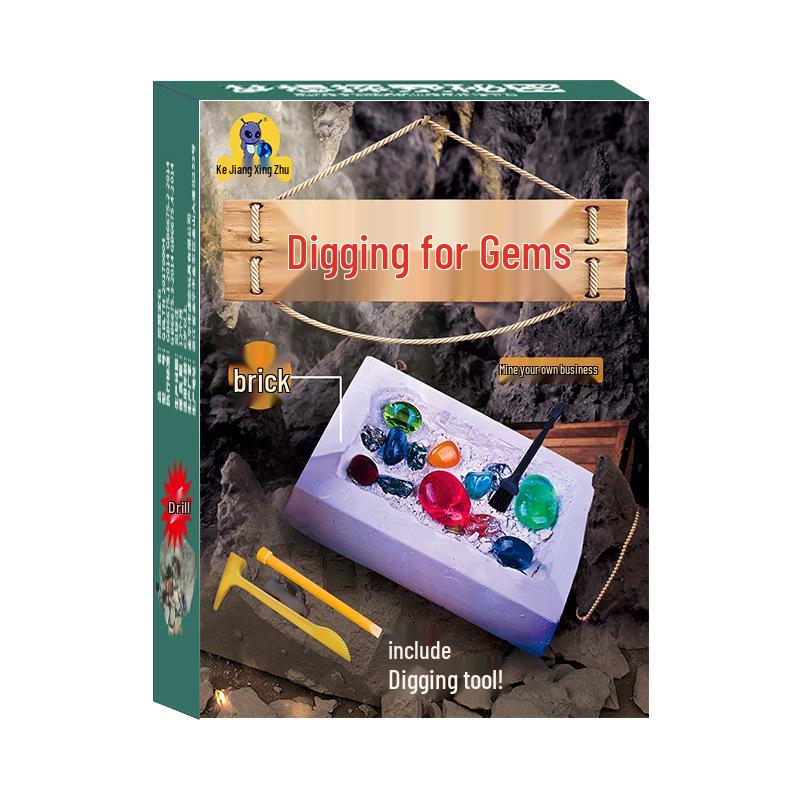 Educational Gem and Fossil Digging Kit: Archaeological Treasure Hunt for Kids
