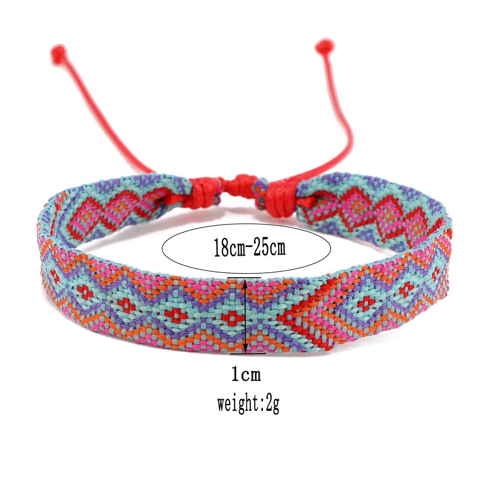 European & American Bestseller: Nepali Handmade Colorful Plaid Lucky Bracelet. Bohemian Style Friendship Bracelet.