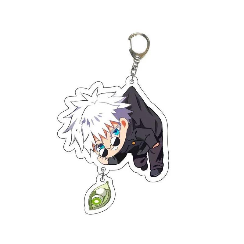 Jujutsu Kaisen Anime Keychain Itadori Yuji Gojo Satoru Cartoon Acrylic Bag Keyring Pendant Cos Accessory