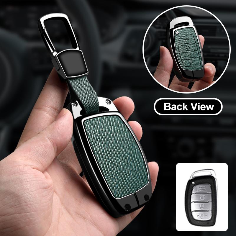 Zinc Alloy Car Key Case Cover For Hyundai Tucson Santa Fe Rena Sonata Elantra Creta Ix35 Ix45 I10 I30 I40 Accessories Bag