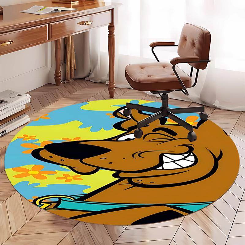 Scooby-Doo Printed Round Rug Carpet Chair Rug Area Rug Entryway Doormats,for Office Chair Living Room Bedroom Kitchen Room.