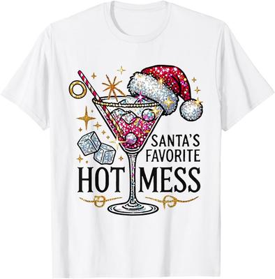 Santa's Favorite Hot Mess Lustiges Margarita T-Shirt