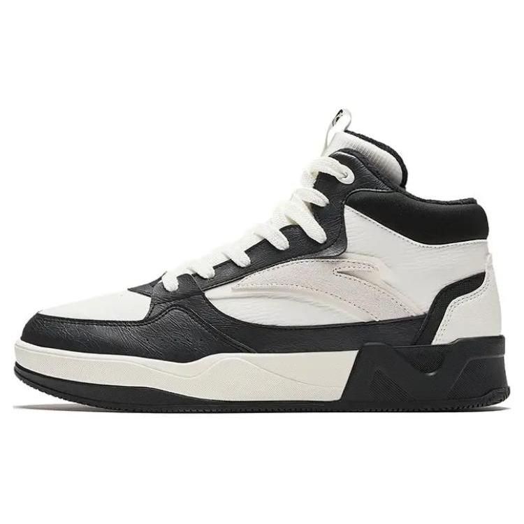 

New Anta C37 Series Fleece Lined Warm Slip Resistant High Top Skateboard Shoes Men s Black White 912348901-3 43