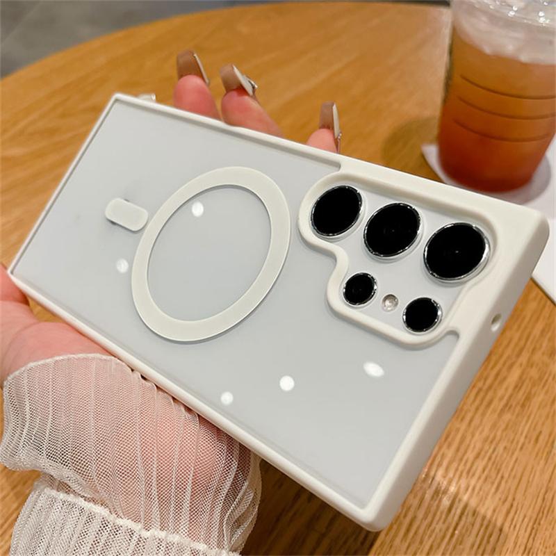 Magnetic For Magsafe Phone Case For Samsung Galaxy S25 S22 Ultra Plus Wireless Charge Cases For Samsung S24 S23 Ultra Plus Cover