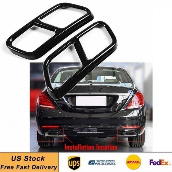 Rear Exhaust Muffler Tail Pipe Cover Trim For Mercedes Benz S Class W221 W222