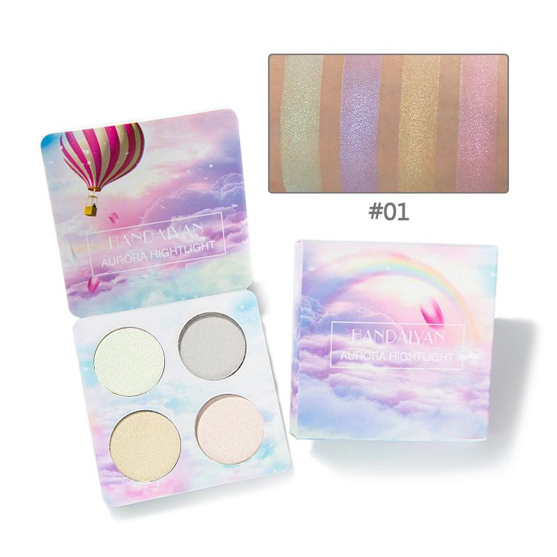 Buy 4 Colors EyeShadow Powder Palette Shimmer Brighten Skin Blush Highlighter Makeup Concealer