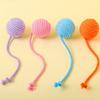 Cat Toy Cotton Ball Cat Toys Interactive Bite Resistant Knot Ropes Toy Dog Teeth Cleaning Colorful Ball Toys for Cats Grinding