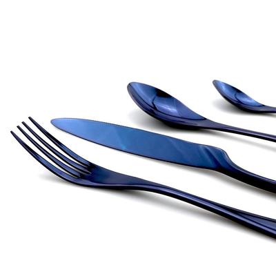 New Luxury Blue Cutlery Set Stainless Steel Dinnerware Set Western Food Blue Fork Steak Knife Teaspoon Tableware Set