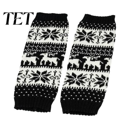 Cozy Acrylic Knit Leg Warmers Christmas Knitted for Women, Soft Ribbed Boot Socks with Fashionable Winter Accessories Snowflake And Deer Patterns,