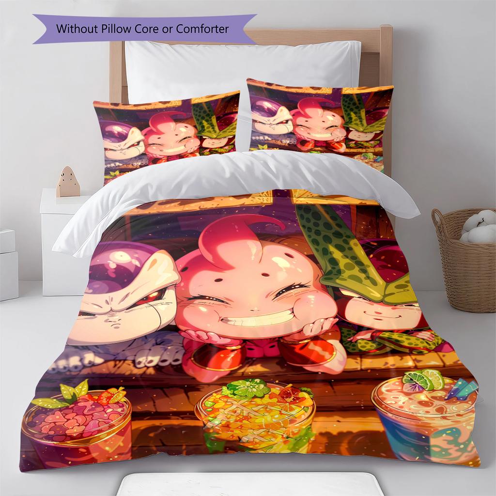 Set Copripiumino Trapuntato con Fantasia Cartone Animato Federa Decorazione per la Casa Regalo di Compleanno (1 * copripiumino + 2 * federa, senza nucleo)