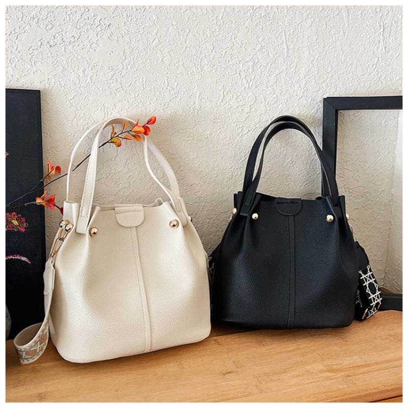 Bolso cruzado de hombro tipo cubo con correa ancha estilo coreano para mujer