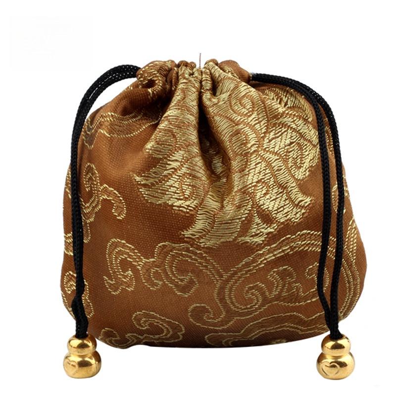 18 Brocade-Style Drawstring Bags for Buddhist Beads Bracelets & Cultural Play