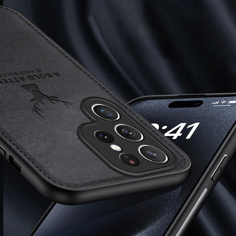 For iPhone 17 16 15 14 13 12 Pro /Samsung S24 S25 S23 Ultra S21 FE A34 A15 A25 A35 A55 A16 A26 A36 A56 5G Case ELK Hybrid TPU Fabric Matte Cover