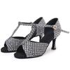 High Heels Latin Dance Shoes Soft Sneakers Dance Shoes Girls Performance Practice Cha Cha Women Dance Shoes Shiny Diamond