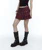 Rough Neck Tartan Check Tweed Skirt Red