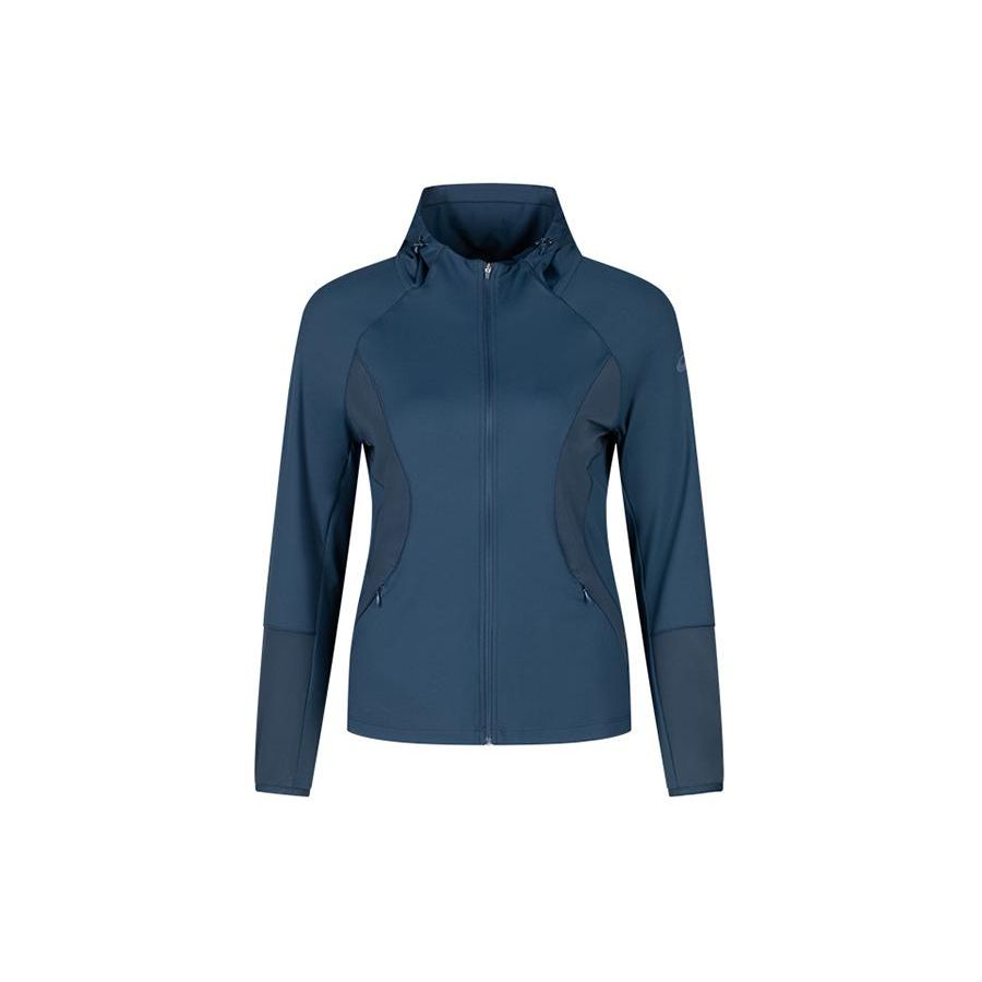 Asics Solid Color Hooded Zip-Up Casual Sports Long Sleeve Jacket Women Jacket Dark-Blue 2032D042-400