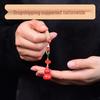 Exquisite Auspicious Clouds Gourd Keychain with Tassel - Cinnabar Bag Charm for Fortune & Longevity