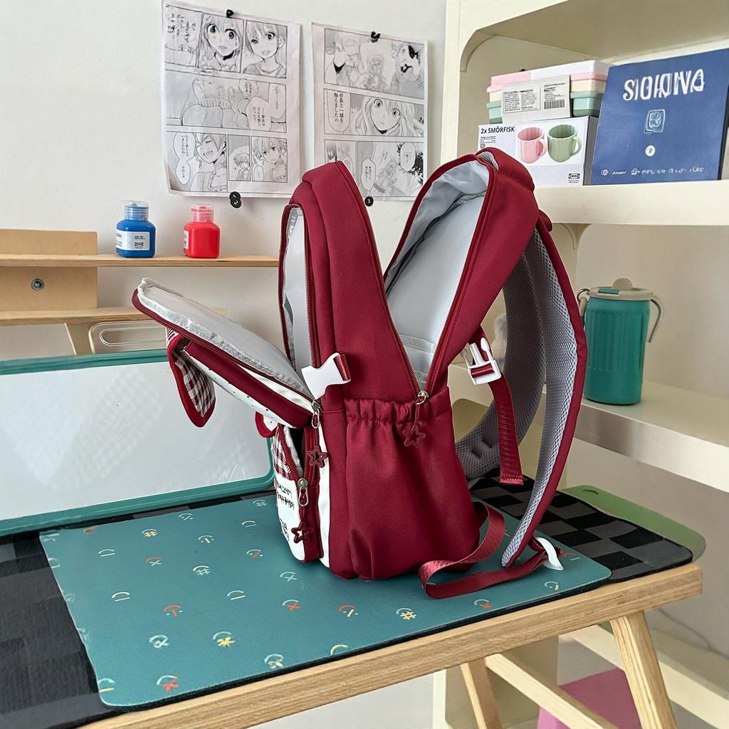 Schoolbag Cute Plaid Backpack Fifth and Sixth Grade Female Student School Bag Large Capacity Lightweight Backpack Middle School Campus Backpack
