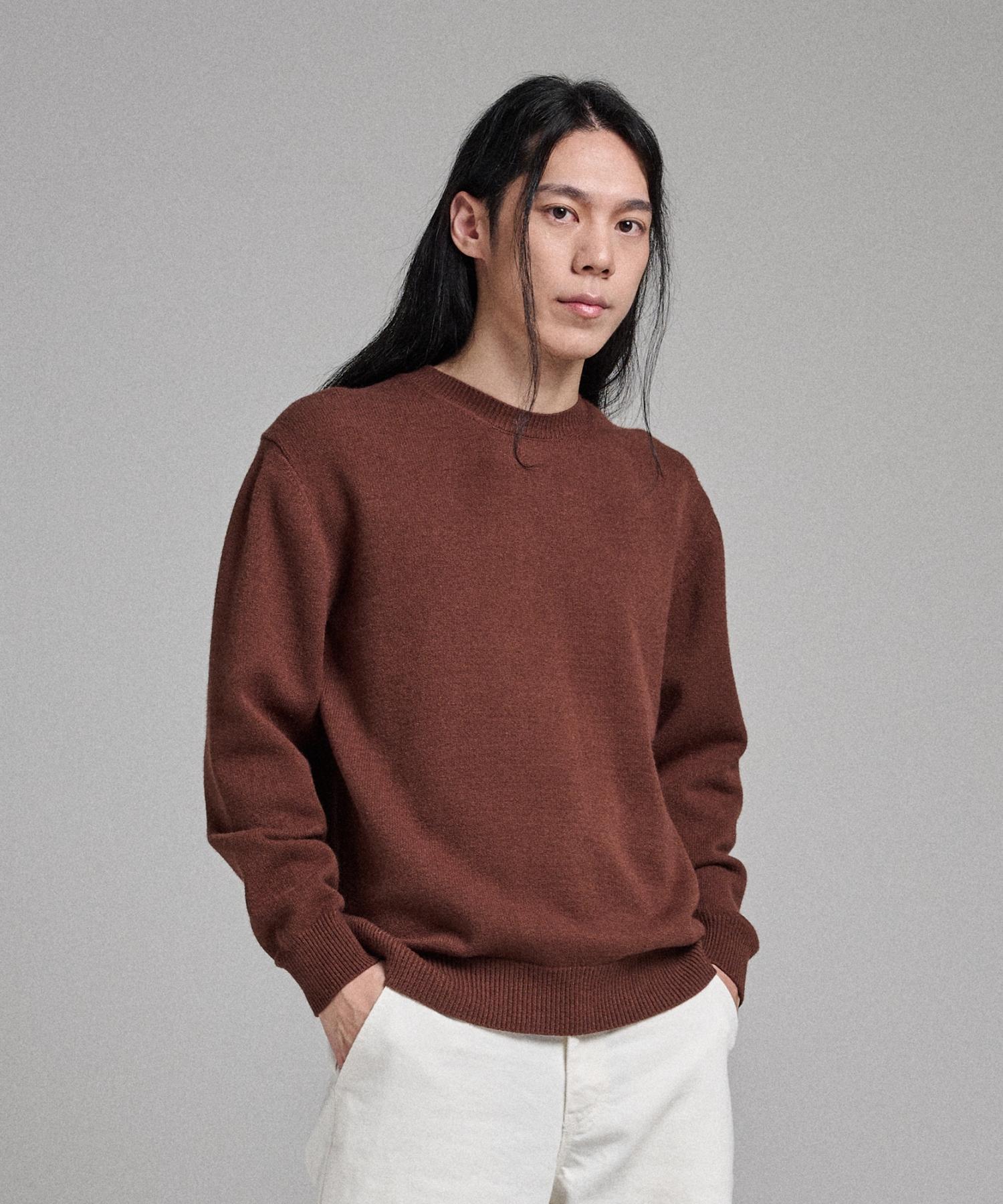 Analog Mood Signature Soft Round Knit (Brown) Free
