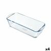Form til ovn Pyrex Classic Glass Rektangulær Gjennomsiktig glass 28 x 11 x 8 cm (4 Enheter)