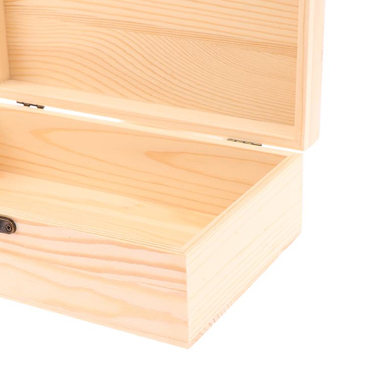 Rectangular Wooden Storage Box Organizer Wooden Storage Case Simple Storage Container Dust-Proof With Lock Jewelry Box Case