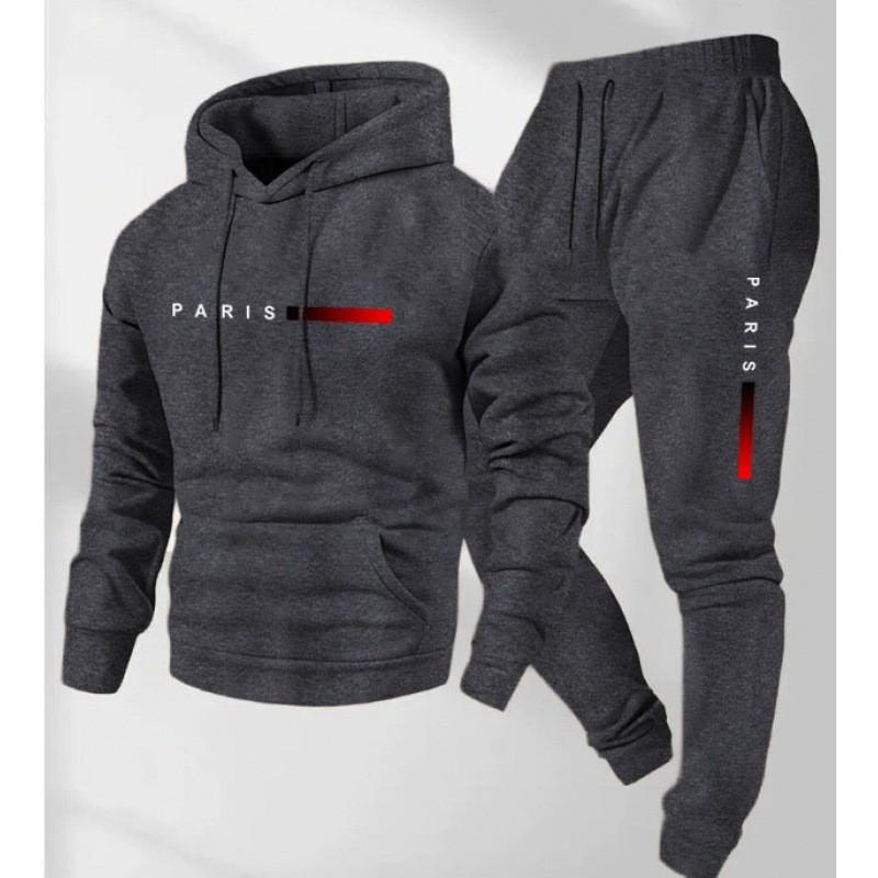 Mens Hooded Oversized Cotton Blend Sweatshirt Set Long Sleeve Top Pants Casual Sportwear